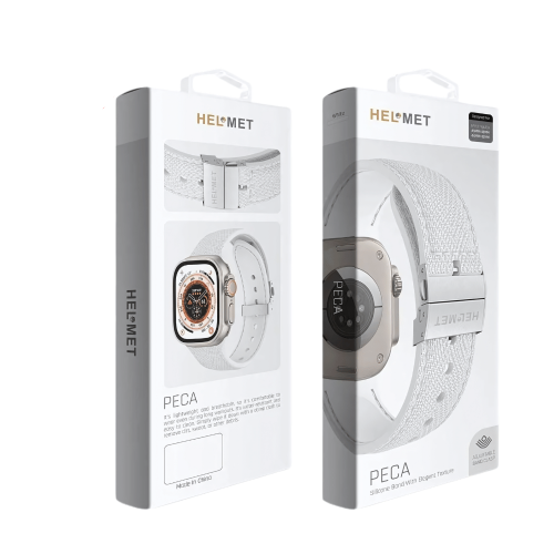 هيلميت سوار ساعة ابل قماش - أبيض