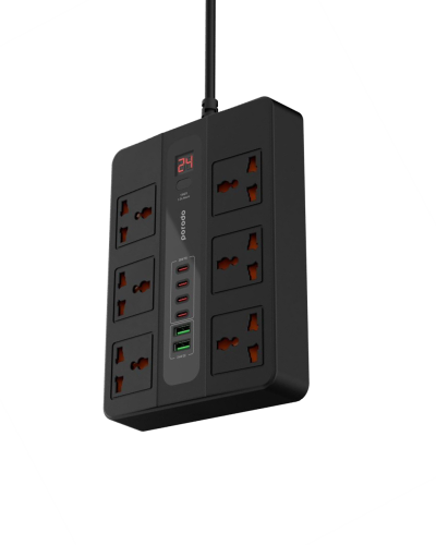 بورودو توصيلة كهرباء بـ6 مقابس و 4 منافذ USB بطول...