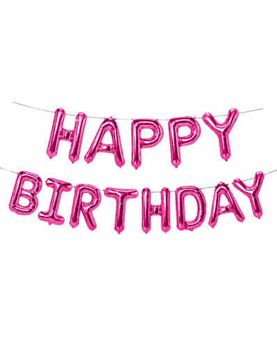 Dark Pink Happy Birthday Balloon Banner | بالون با...