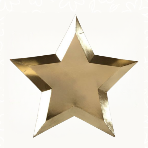 صحون نجوم ذهبي لامعة | Stars Plates shape