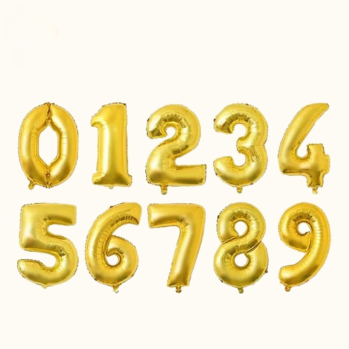 بالون رقم ذهبي | Gold Number Balloon