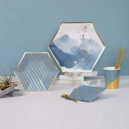 Blue & Gold Tableware | أدوات المائدة أزرق و ذهبي