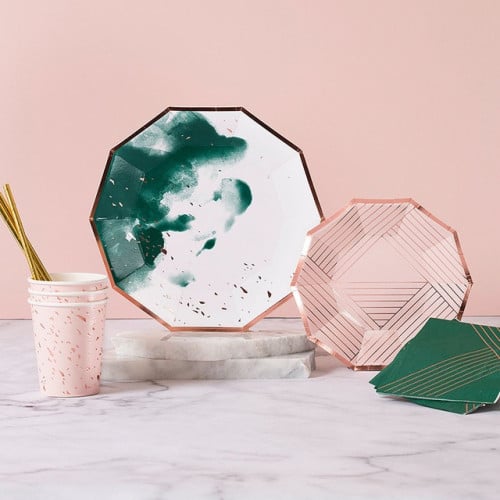 أدوات المائدة ماربل أخضر | Marble Green Tableware