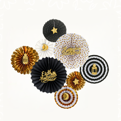 مراوح ورقيه ذهبية | Golden Paper Fans