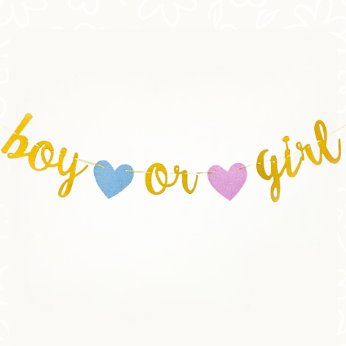 Gender Reveal Banner (Gold) | بانر كشف الجنين (ذهب...