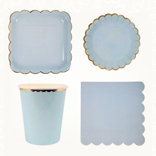 ادوات المائدة أزرق باستيل | Pastel Blue Tableware