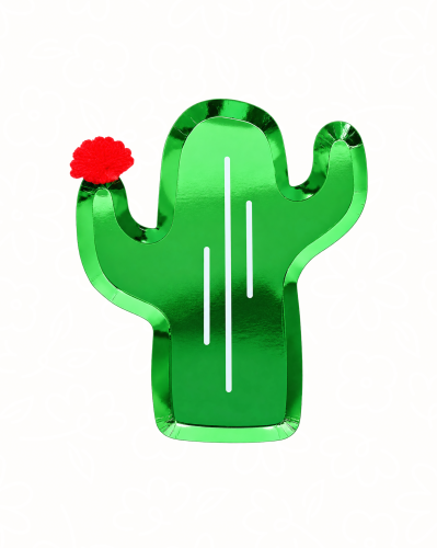 صحون ورقية شكل الصبار للحفلات | Cactus Shaped Pape...