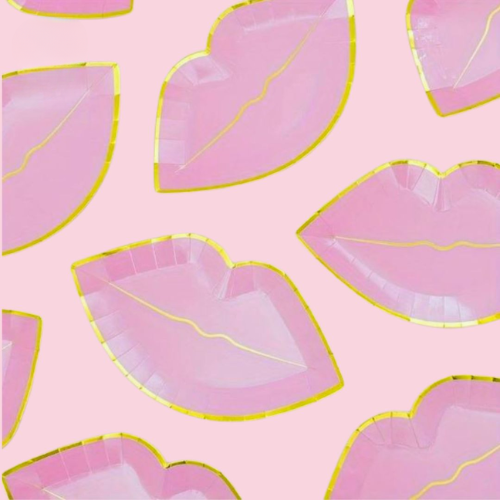 صحون شفايف وردي | Pink Plates Mouth Shape