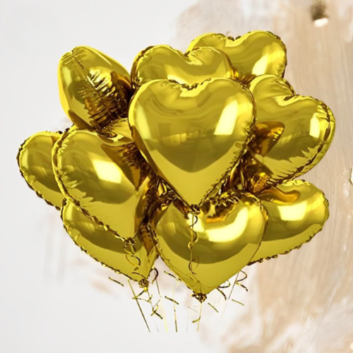بالون قلب ذهبي | Golden Heart Balloon