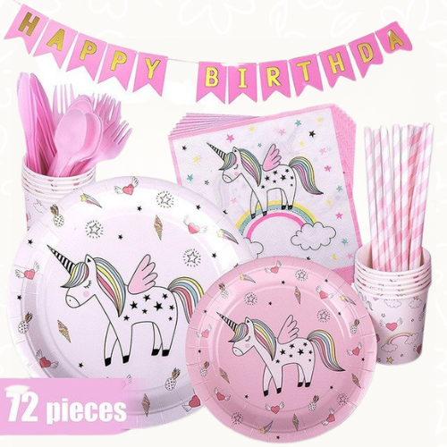 أدوات المائدة يونيكورن | Pink Unicorn Tableware
