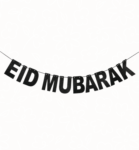 Eid Mubarak Banner Black