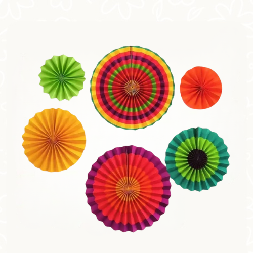 مراوح ورقيه ملونة | Golden Paper Fans