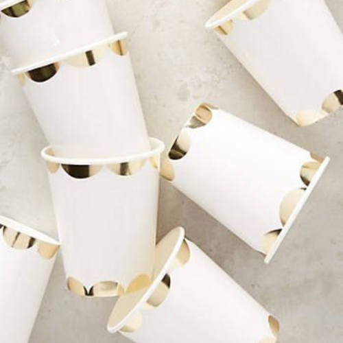 White & Gold Cups | أكواب أبيض وذهبي