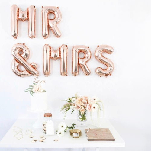 MR & MRS Balloon | بالون الزواج روزقولد