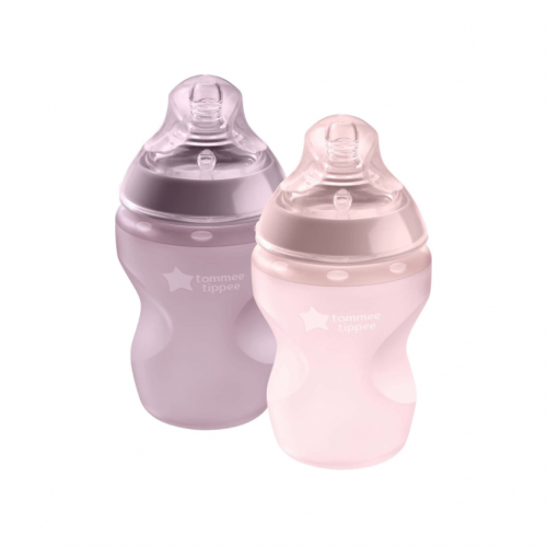 تومي تيبي رضاعات سيليكون الوان زهرية ‎260 مل