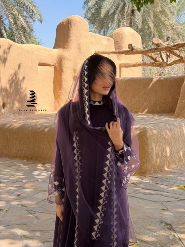 فستان يوم التأسيس بنفسجي "ثلاث قطع"