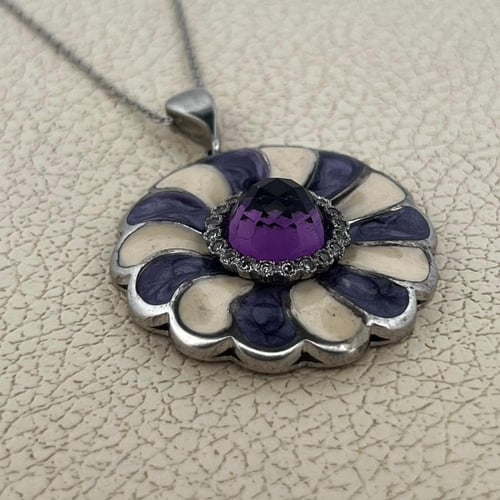 قلادة فضة نسائية ناعمة مينا