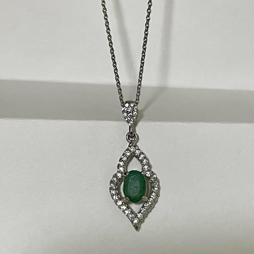 طقم فضة نسائي 3 قطع بحجر زمرد مرصع زركون سويسري (...