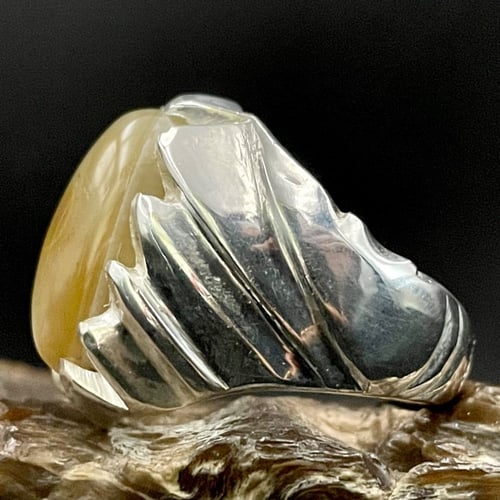 خاتم فضة رجالي عقيق سليماني هندي