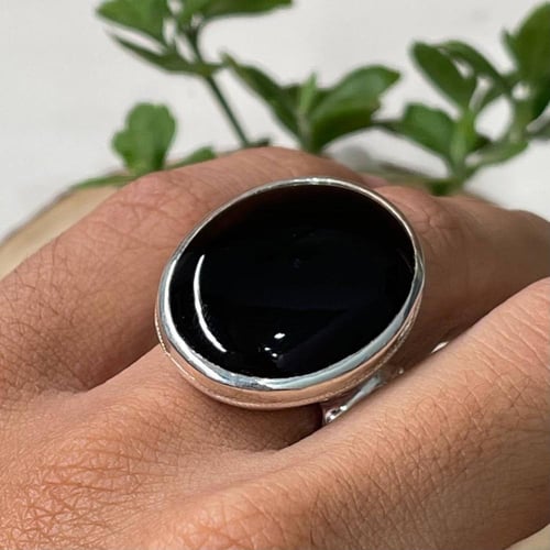 خاتم فضة رجالي بحجر عقيق شفه افريقي