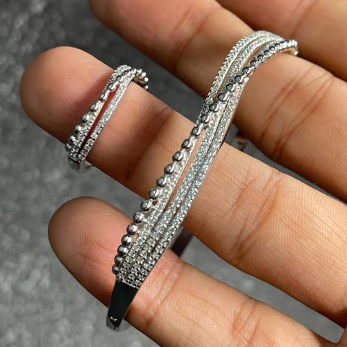 Women's silver set bracelet and ring