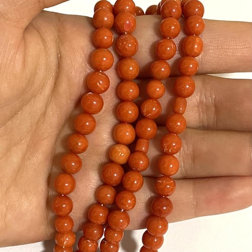 سبحة مرجان طبيعي 99 تسبيحة كتلة فضة