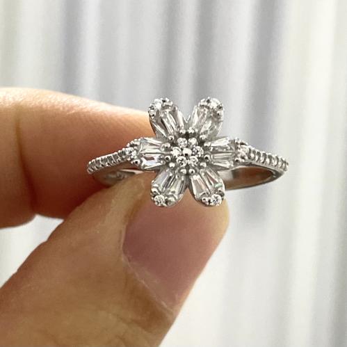 Women's silver ring set with crystal