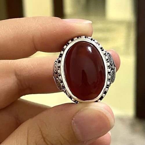 خاتم فضة رجالي بحجر