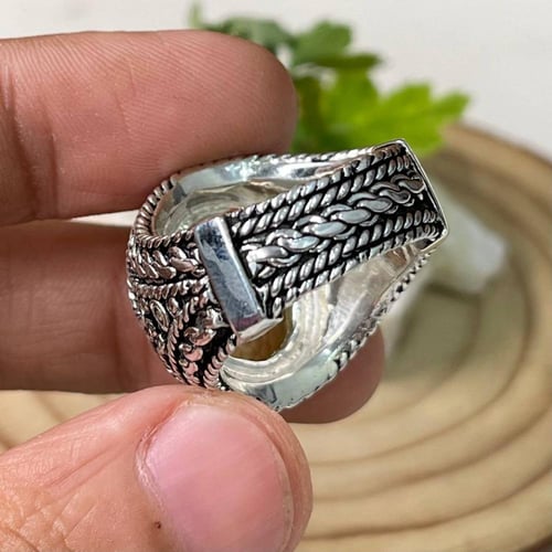 خاتم فضة رجالي بحجر سترين