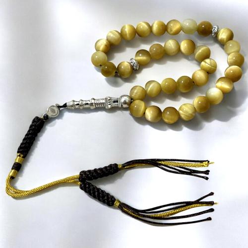 Rosary with eye of the cat stone 33 tasbihs