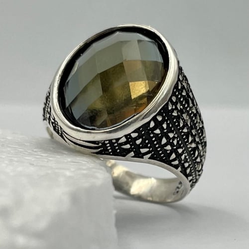 خاتم رجالي فضه حجر سلطانيت متغير الالوان