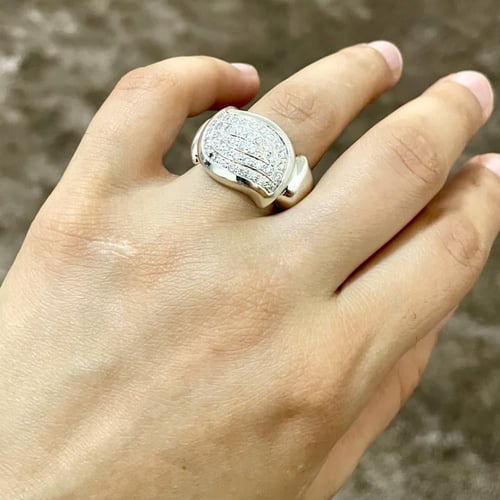 خاتم فضة رجالي مرصع موزنايت بصلابة الالماس