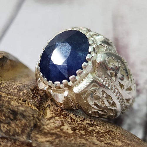 خاتم فضة رجالي بحجر زفير أفريقي