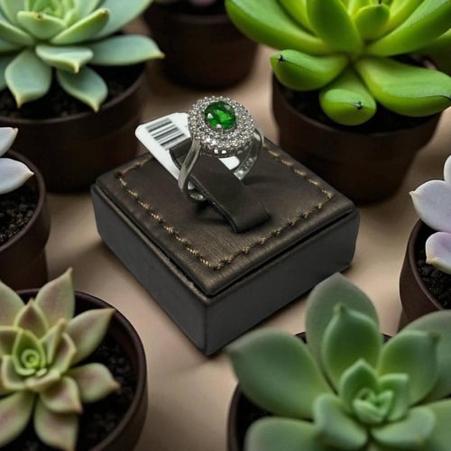 طقم فضة نسائي مرصع بزركون سويسري