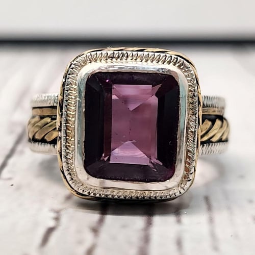 خاتم فضة رجالي بحجر الكسندرايت