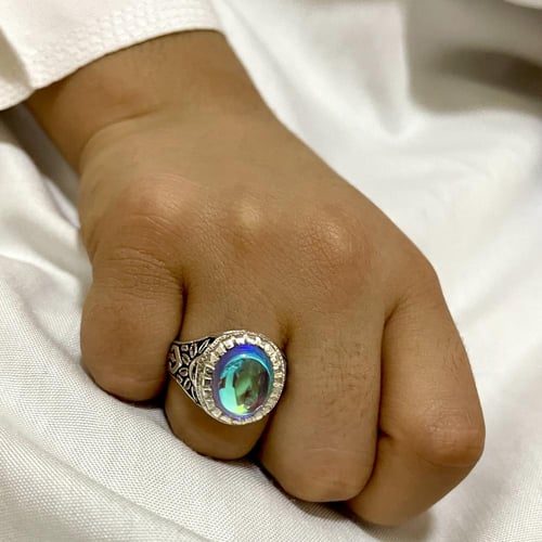 خاتم اطفال بحجر اوبال امريكي صناعي