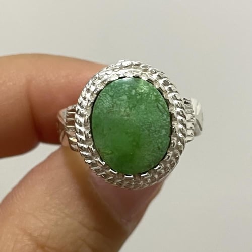 خاتم فضة رجالي بحجر فيروز نيشابوري حسيني