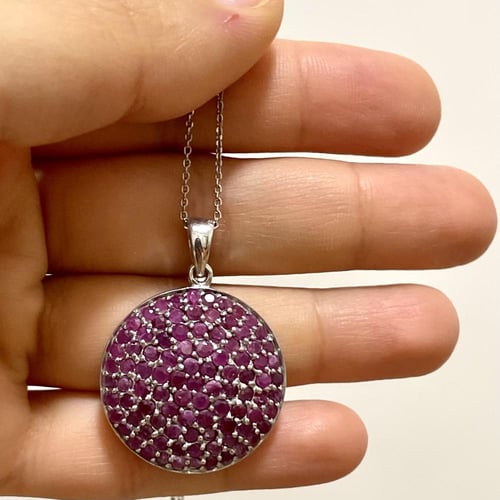 قلادة فضة نسائية مرصع ياقوت افريقي