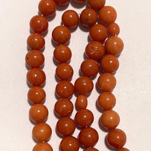 سبحة مرجان طبيعي 45 تسبيحة كتلة فضة