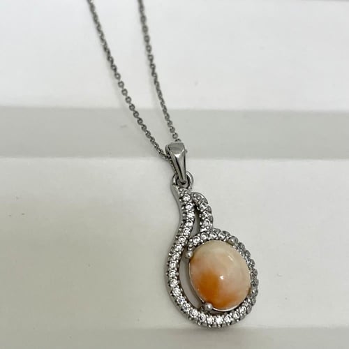 طقم فضة نسائي بحجر مرجان تونسي