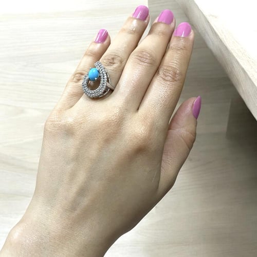 طقم نسائي فضه بحجر فيروز طبيعي