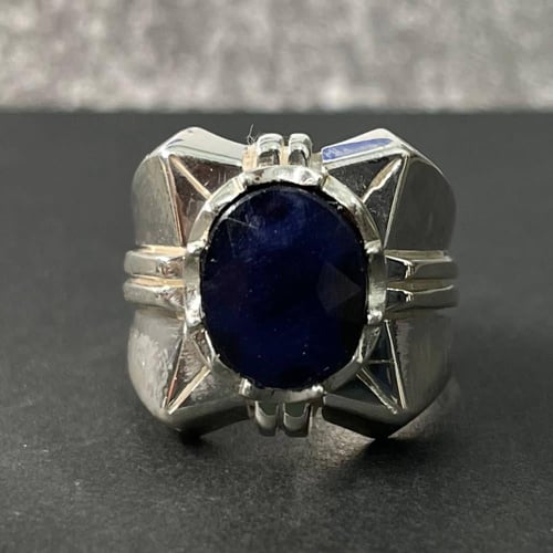 خاتم فضة رجالي بحجر زفير افريقي