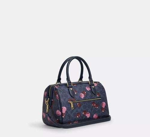 Rowan Satchel Bag In Signature Canvas With Cherry...