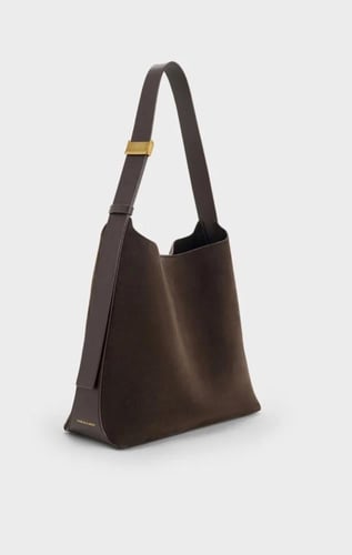 Edna Recycled Suede Tote Bag - Espresso Brown