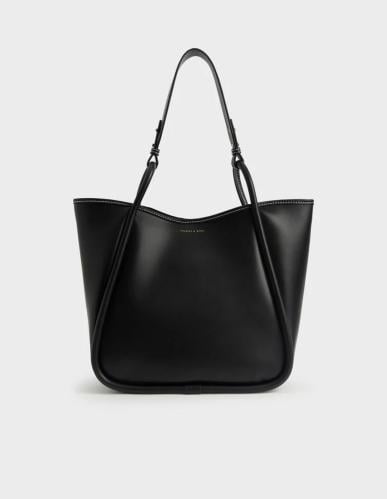 Tubular Slouchy Tote Bag - Black
