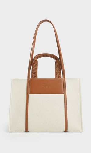 Shalia Canvas Tote Bag - Cognac