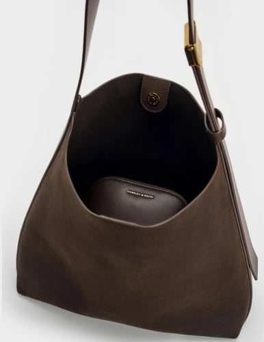Edna Recycled Suede Tote Bag - Espresso Brown