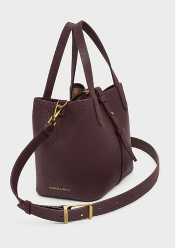 Beryl Recycled Leather Double-Handle Belted Bucket...
