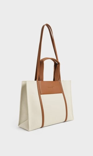 Shalia Canvas Tote Bag - Cognac