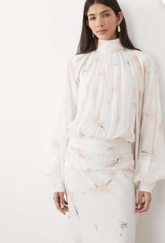 cowl neck maxi dress with scarf detail